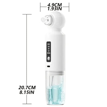 Six-head blackhead cleaner with electric vacuum suction for deep pore cleaning. USB-rechargeable mini bubble V1232-HTQJY001