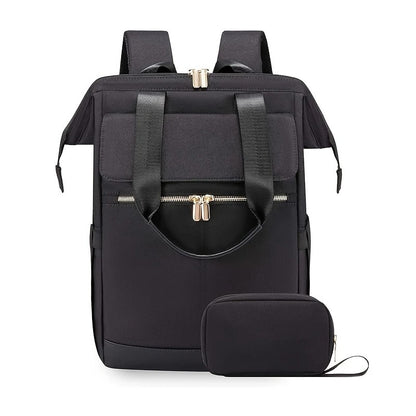 BLACK Korean-style Fashion Compact Backpack, Multi-functional & Large Capacity, Lightweight & Easy to Carry, V1232-HXJZBB001