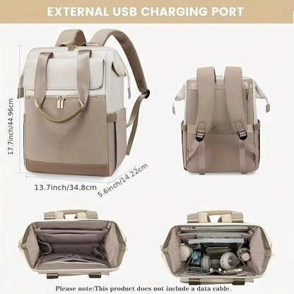 khaki Korean-style Fashion Compact Backpack, Multi-functional & Large Capacity, Lightweight & Easy to Carry, V1232-HXJZBB004