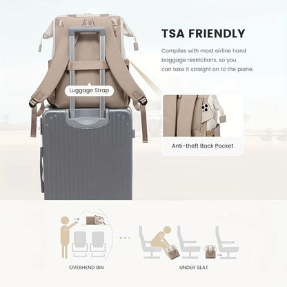 khaki Korean-style Fashion Compact Backpack, Multi-functional & Large Capacity, Lightweight & Easy to Carry, V1232-HXJZBB004