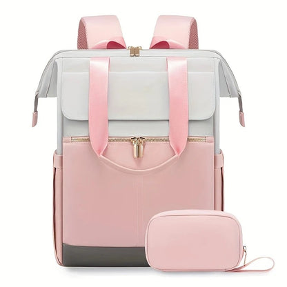 brown Korean-style Fashion Compact Backpack, Multi-functional & Large Capacity, Lightweight & Easy to Carry, V1232-HXJZBB005