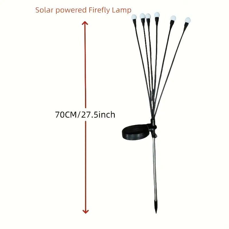 Solar Firefly Wind Light: Charges during the day, glows at night. Sways in the wind like dancing fireflies, lighting up your yard with romance./6 Lamp holder [warm light] is always on