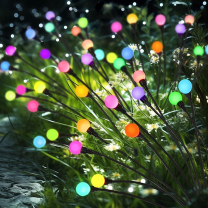 Solar Firefly Wind Light: Charges during the day, glows at night. Sways in the wind like dancing fireflies, lighting up your yard with romance./6 Lamp holder [warm light] is always on