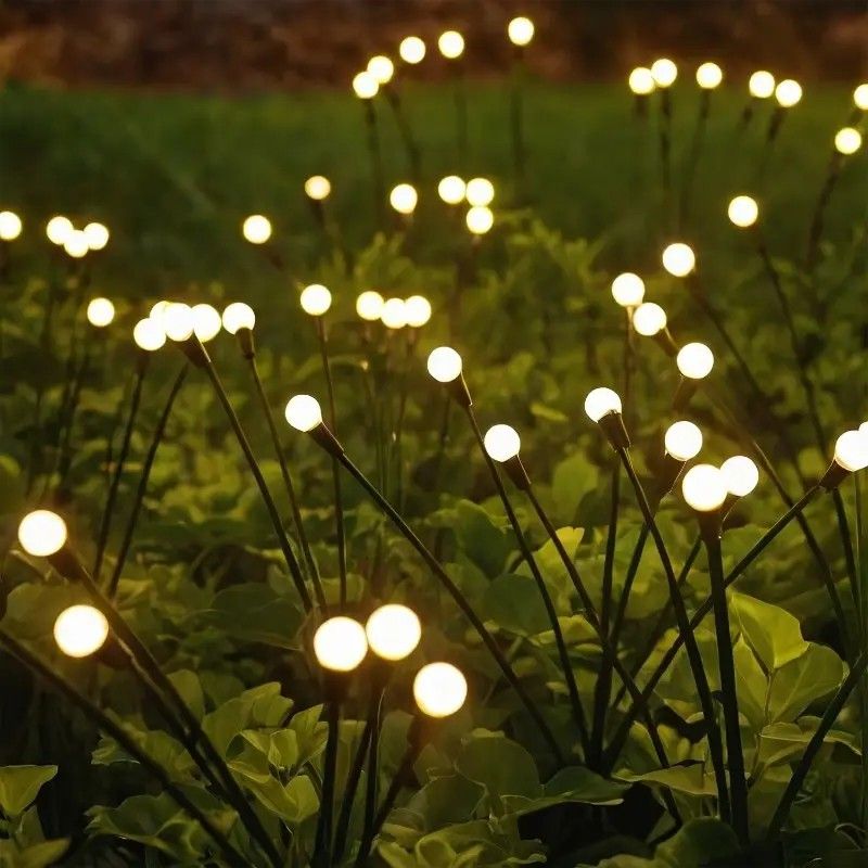 Solar Firefly Wind Light: Charges during the day, glows at night. Sways in the wind like dancing fireflies, lighting up your yard with romance./6 lamp holder [color] is always on