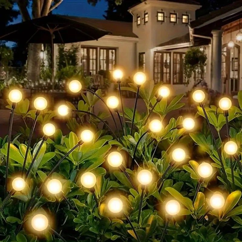 Solar Firefly Wind Light: Charges during the day, glows at night. Sways in the wind like dancing fireflies, lighting up your yard with romance./8 lamp holder [color] is always on