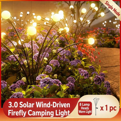 Solar Firefly Wind Light: Charges during the day, glows at night. Sways in the wind like dancing fireflies, lighting up your yard with romance./8 lamp holder [color] is always on