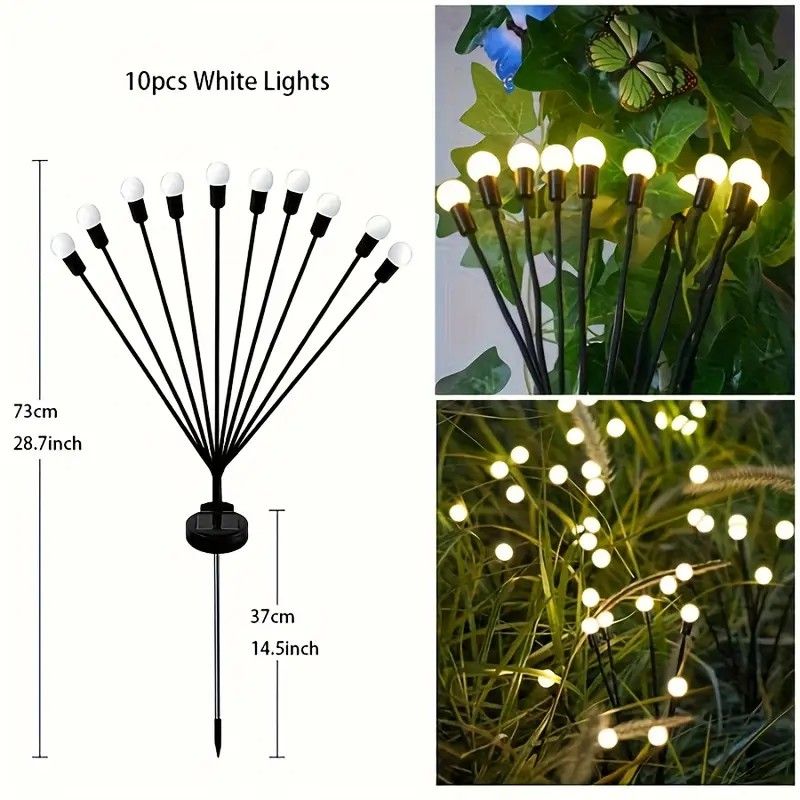 Seven Branch Solar Lily Light: Charges during the day, glows at night. Seven lilies bloom together, soft light flows like water through your garden./10 lamp holder [color] is always on
