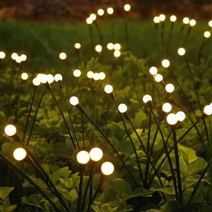 Seven Branch Solar Lily Light: Charges during the day, glows at night. Seven lilies bloom together, soft light flows like water through your garden./10 lamp holder [warm light] is always on