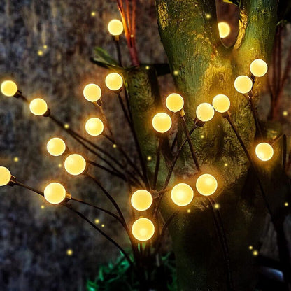Seven Branch Solar Lily Light: Charges during the day, glows at night. Seven lilies bloom together, soft light flows like water through your garden./10 lamp holder [warm light] is always on
