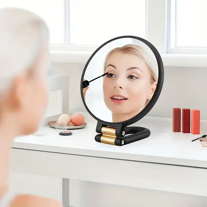 Double-sided Folding Makeup Mirror - 1X/50X Dual Magnification, 360 degrees Rotatable and Foldable for V1232-HZFDJ001