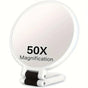 Double-sided Folding Makeup Mirror - 1X/50X Dual Magnification, 360 degrees Rotatable and Foldable for V1232-HZFDJ002