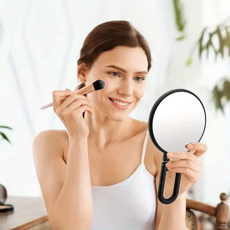 Double-sided Folding Makeup Mirror - 1X/50X Dual Magnification, 360 degrees Rotatable and Foldable for V1232-HZFDJ003