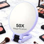 Double-sided Folding Makeup Mirror - 1X/50X Dual Magnification, 360 degrees Rotatable and Foldable for V1232-HZFDJ005