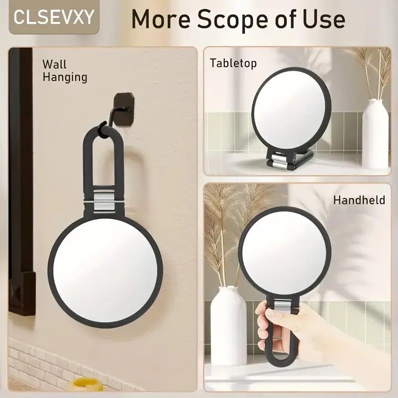 Double-sided Folding Makeup Mirror - 1X/50X Dual Magnification, 360 degrees Rotatable and Foldable for V1232-HZFDJ005