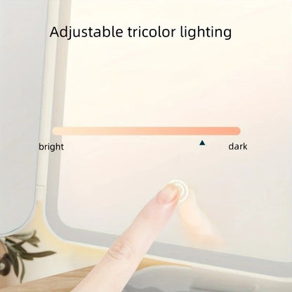 Smart Touch LED Vanity Mirror - 3 Color Dimmable Lights, 270 degrees Adjustable, Rechargeable Desktop Makeup V1232-HZJSZ002