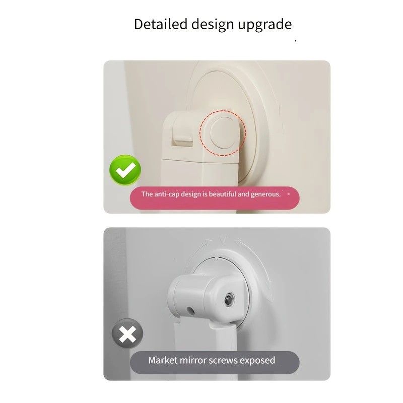 Smart Touch LED Vanity Mirror - 3 Color Dimmable Lights, 270 degrees Adjustable, Rechargeable Desktop Makeup V1232-HZJSZ002