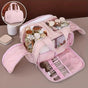 Travel Toiletry & Makeup Bag - Large Capacity Organiser Wash Bag with Compartments(PINK) V1232-HZSNB-1-002