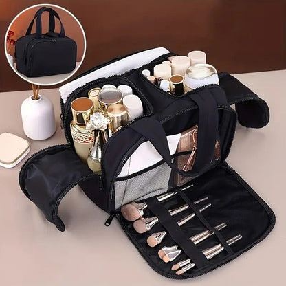 Travel Toiletry & Makeup Bag - Large Capacity Organiser Wash Bag with Compartments(PINK) V1232-HZSNB-1-002