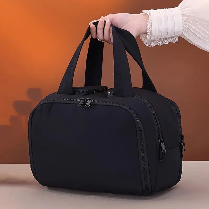 Travel Toiletry & Makeup Bag - Large Capacity Organiser Wash Bag with Compartments(PINK) V1232-HZSNB-1-002