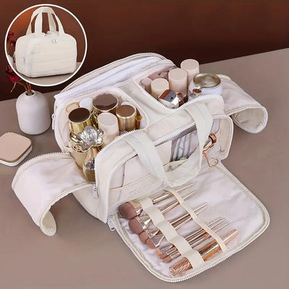 Travel Toiletry & Makeup Bag - Large Capacity Organiser Wash Bag with Compartments(purple) V1232-HZSNB-1-004