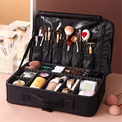 Professional Makeup Case: Flexible Zoning, Triple-tier Capacity, Your Hassle-free Travel Storage Partner. V1232-HZSNBSG001