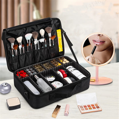 Professional Makeup Case: Flexible Zoning, Triple-tier Capacity, Your Hassle-free Travel Storage Partner. V1232-HZSNBSG001