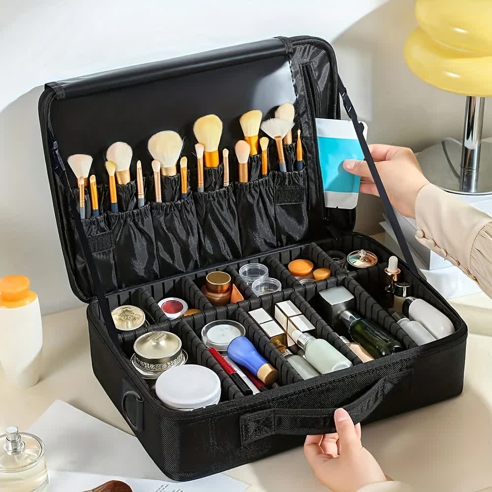 Professional Makeup Case: Flexible Zoning, Triple-tier Capacity, Your Hassle-free Travel Storage Partner. V1232-HZSNBSG001