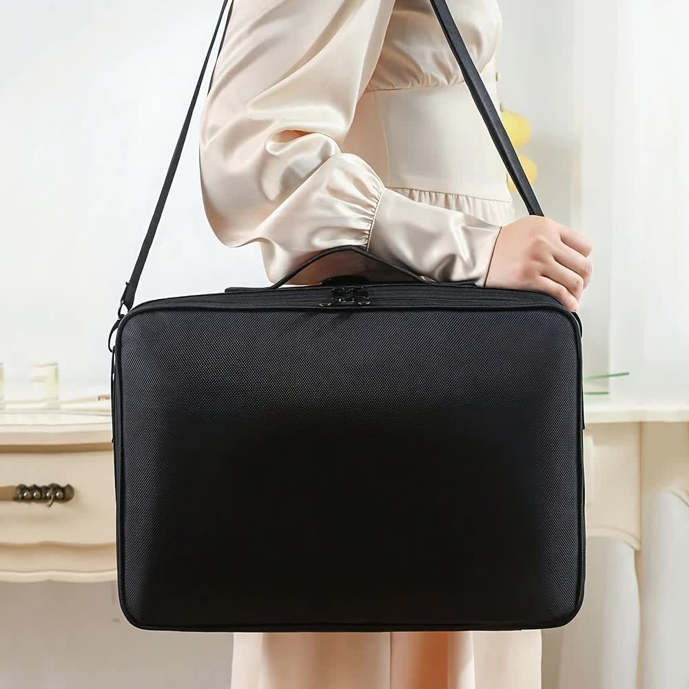 Professional Makeup Case: Flexible Zoning, Triple-tier Capacity, Your Hassle-free Travel Storage Partner. V1232-HZSNBSG001