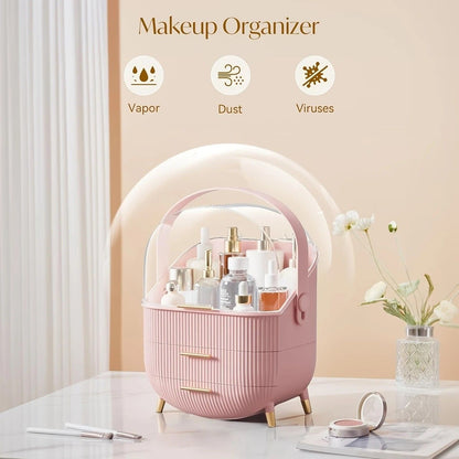 Transparent Flip-top Cosmetic Storage Box: Dustproof, Waterproof, Multi-layer Drawer Organizer, Portable V1232-HZSNX001