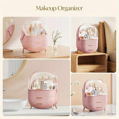 Transparent Flip-top Cosmetic Storage Box: Dustproof, Waterproof, Multi-layer Drawer Organizer, Portable V1232-HZSNX001