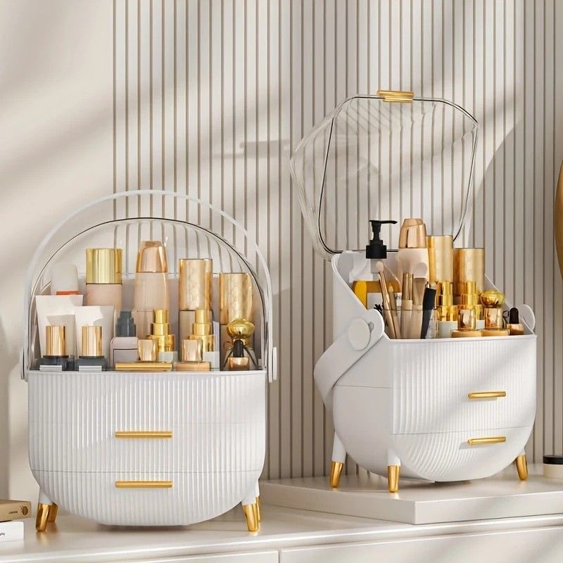 Transparent Flip-top Cosmetic Storage Box: Dustproof, Waterproof, Multi-layer Drawer Organizer, Portable V1232-HZSNX001