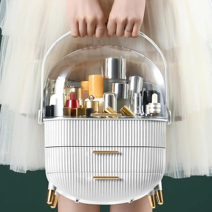 Transparent Flip-top Cosmetic Storage Box: Dustproof, Waterproof, Multi-layer Drawer Organizer, Portable V1232-HZSNX001