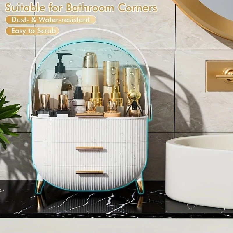 Transparent Flip-top Cosmetic Storage Box: Dustproof, Waterproof, Multi-layer Drawer Organizer, Portable V1232-HZSNX002