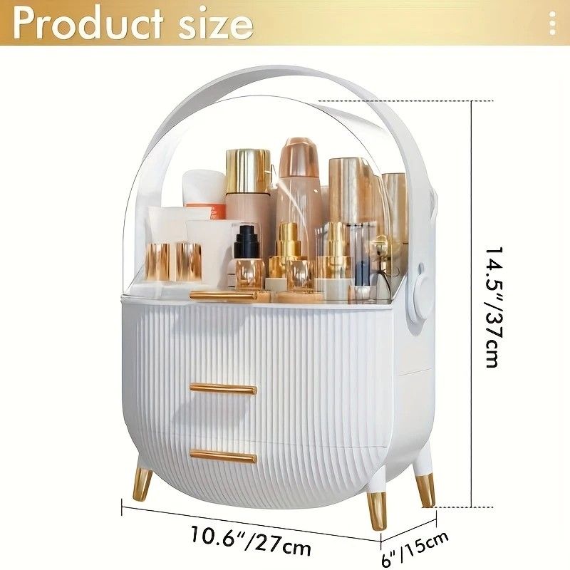 Transparent Flip-top Cosmetic Storage Box: Dustproof, Waterproof, Multi-layer Drawer Organizer, Portable V1232-HZSNX002