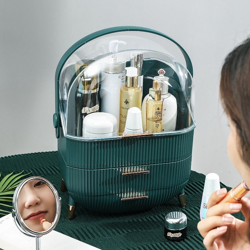 Transparent Flip-top Cosmetic Storage Box: Dustproof, Waterproof, Multi-layer Drawer Organizer, Portable V1232-HZSNX002