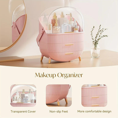 Transparent Flip-top Cosmetic Storage Box: Dustproof, Waterproof, Multi-layer Drawer Organizer, Portable V1232-HZSNX004