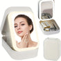 Portable 3-Light LED Makeup Mirror with Organizer - Travel Vanity Case, Rechargeable Touch Control Makeup Box V1232-HZSSHDJZ003