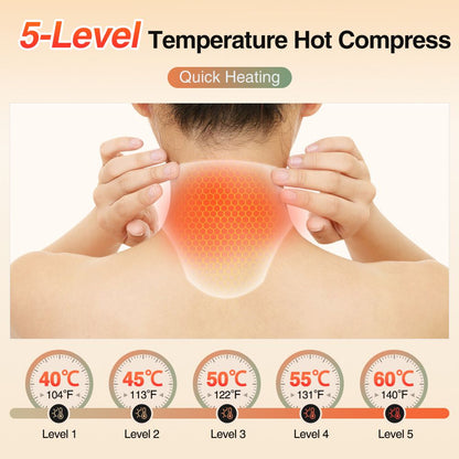 Heated Neck Wrap with Massage - Infrared Heat Therapy, Vibration Massage, Rechargeable & Adjustable | NEW V1232-JBAMYS001