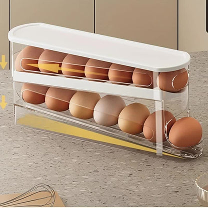 2pcs Automatic Replenishing Egg Box: Refrigerator Storage Essential, Space - saving and Easy to Access V1232-JDSNH001