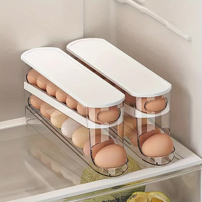 2pcs Automatic Replenishing Egg Box: Refrigerator Storage Essential, Space - saving and Easy to Access V1232-JDSNH001