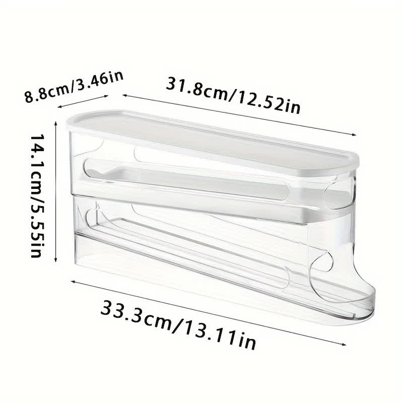 2pcs Automatic Replenishing Egg Box: Refrigerator Storage Essential, Space - saving and Easy to Access V1232-JDSNH001