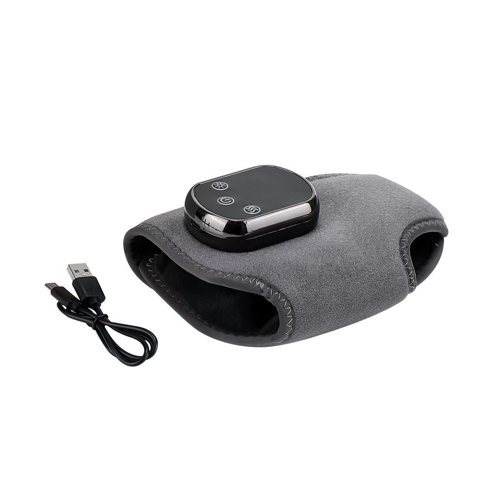 Heated Ankle Wrap with Massage - Infrared Heat Therapy, Vibration Massage, Rechargeable & Adjustable Strap | V1232-JHAMY001