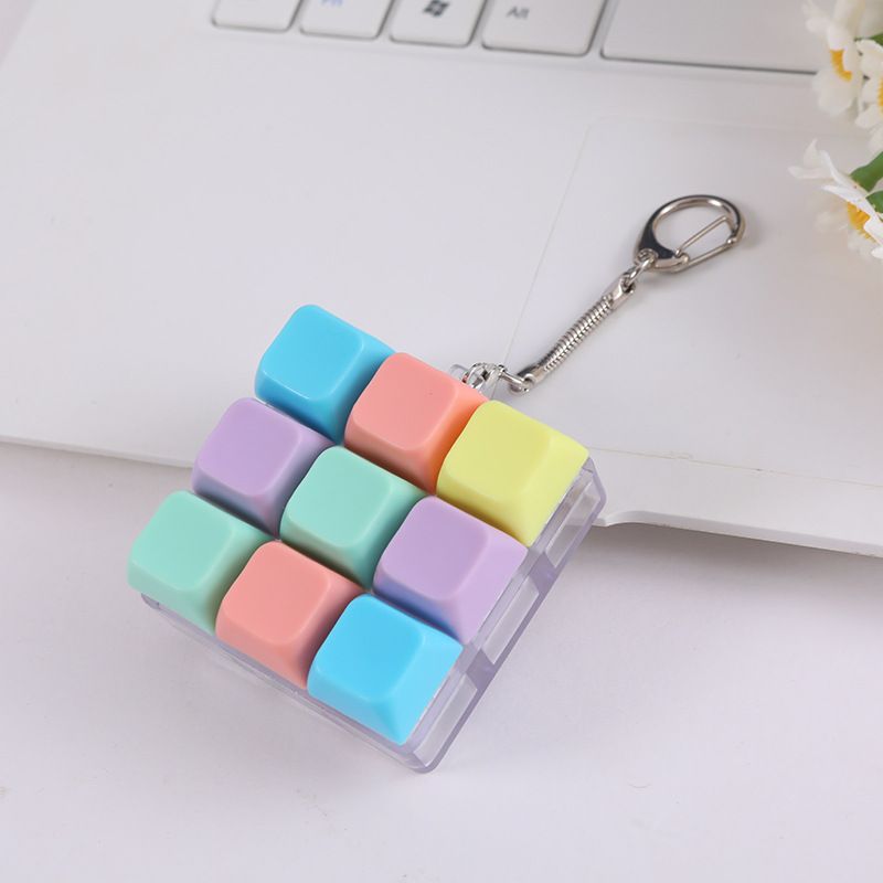 Creative Fingertip Stress Reliever: Keyboard Click Sound Keychain, Colorful Fidget Ring Relaxation V1232-JPJYYSK002