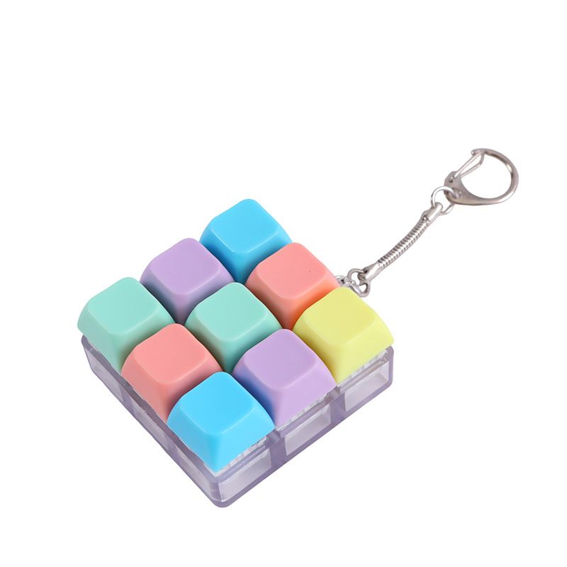 Creative Fingertip Stress Reliever: Keyboard Click Sound Keychain, Colorful Fidget Ring Relaxation V1232-JPJYYSK002
