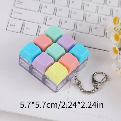 Creative Fingertip Stress Reliever: Keyboard Click Sound Keychain, Colorful Fidget Ring Relaxation V1232-JPJYYSK002