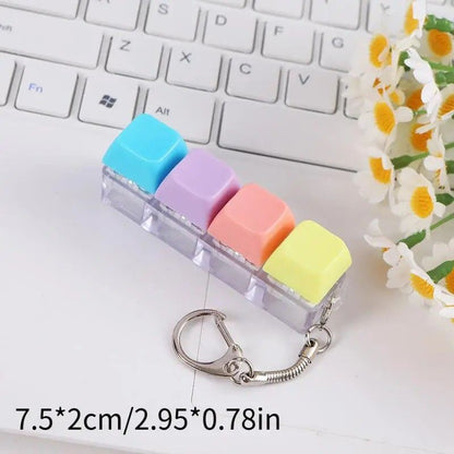 Creative Fingertip Stress Reliever: Keyboard Click Sound Keychain, Colorful Fidget Ring Relaxation V1232-JPJYYSK002
