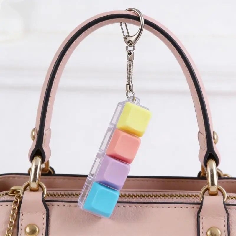 Creative Fingertip Stress Reliever: Keyboard Click Sound Keychain, Colorful Fidget Ring Relaxation V1232-JPJYYSK002