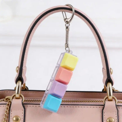 Creative Fingertip Stress Reliever: Keyboard Click Sound Keychain, Colorful Fidget Ring Relaxation V1232-JPJYYSK002