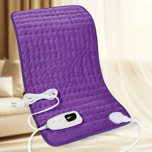 purple This large heating pad (24" x 12") features 6 temperature levels and 4 timer settings, with rapid V1232-JRD001