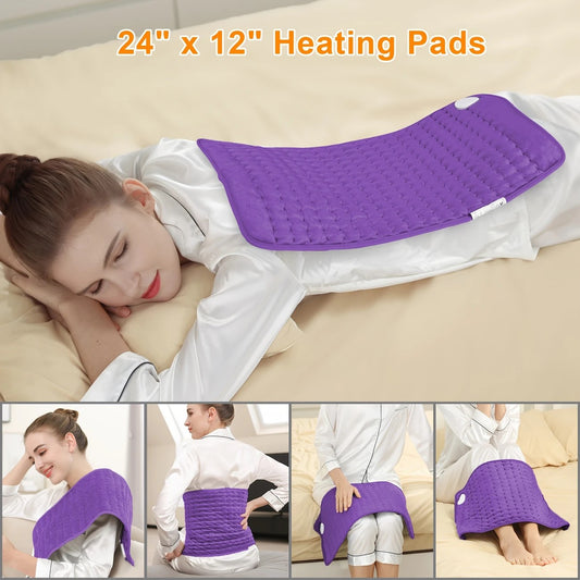 Dark blue This large heating pad (24" x 12") features 6 temperature levels and 4 timer settings, with rapid V1232-JRD003